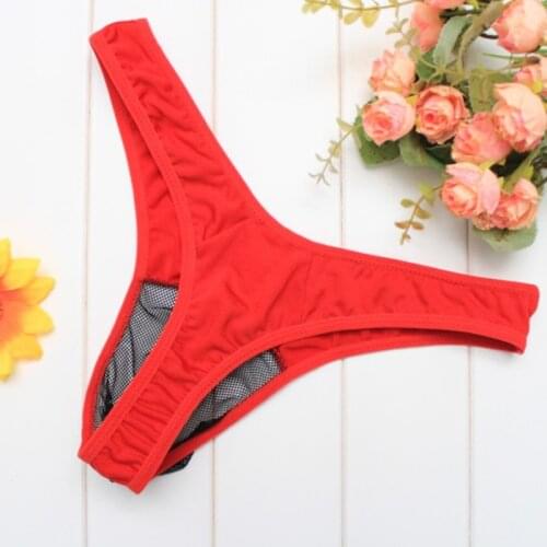 Through Men Pouch Thong Men Mesh Thong Briefs Gay Men Sexy Bikini Underwear G String Homme Lovers Valentines Day Gift 2021