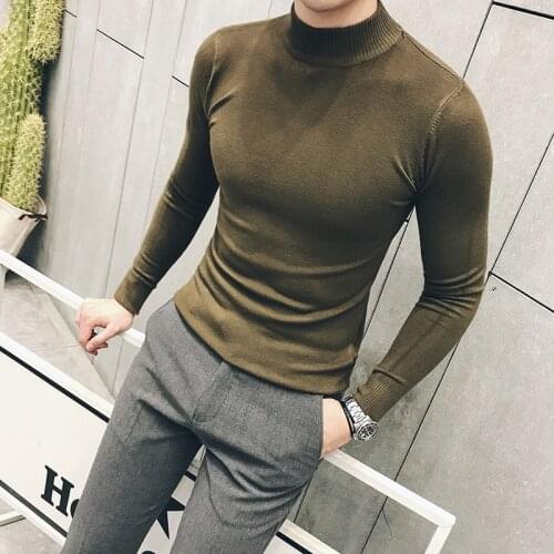 MRMT 2020 Brand Autumn New Knitting Mens Sweater Pullover for Male Half High Collar Sweater