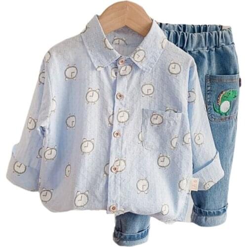 New Spring Autumn Baby Boys Clothes Children Cotton Shirt Pants 2Pcs/Sets Toddler Fashion Costume Infant Outfits Kids Tracksuits