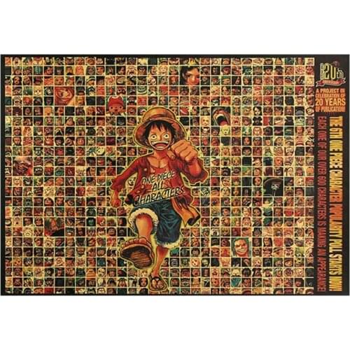 New Poster Vintage Classic Anime Cartoon Kraft Paper Poster Painting Wall Stickers Home Decorative Wall Art