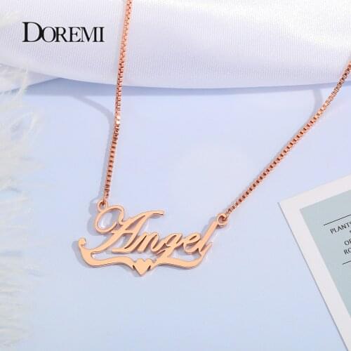 Handmade Custom Name Personalized Name Necklaces for Women Men Stainless Steel Jewelry Gold Filled Heart Statement Choker Bijoux