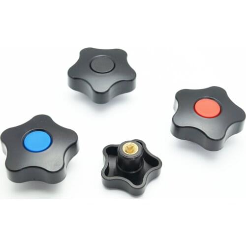 M5x32 Female OR M6x32 Female plastic lobe knob, thread Knob Screw ,Start Knob with Threaded Insert,Fluted Torque Knob handle