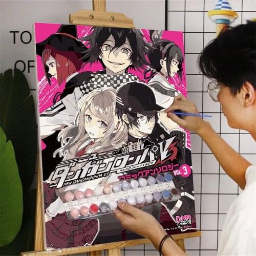 Japanese Game Comics Danganronpa Poster DIY Painting By Numbers Modern Home Decoration Adult Hand Painted Canvas Poster
