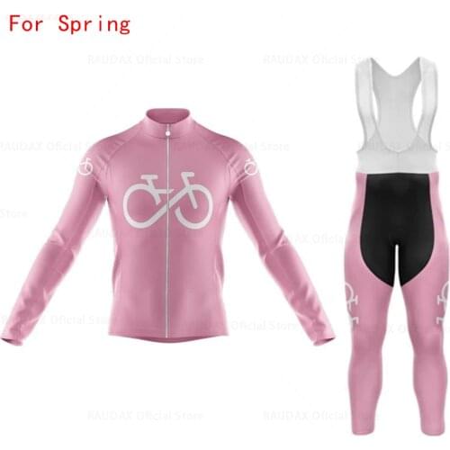 Strava 2021 Our Team Spring Bicycle Cycling Jersey Set Long Sleeve Jersey Suit Riding Bike MTB Cycling Clothing Bib Pant Set