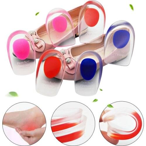 Silicone Gel Heel Cushion Insoles Men Women Support Shoe Pad Relief Foot Pain Soft Inserts Foot Pain Protectors High Heel Insert
