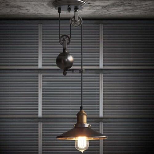 Mordern pulley Retro Edison Bulb Light Chandelier Vintage Loft Antique Adjustable DIY E27 Art Ceiling Pendant Lamp Fixture Light