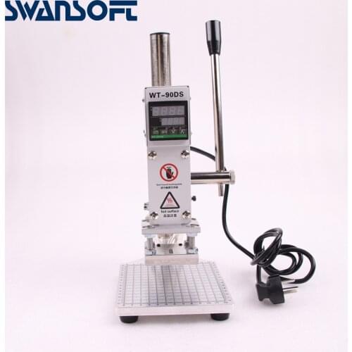 SWANSOFT High Frequency Manual LOGO Leather Paper Hot Foil Embossing Stamping Creasing Machine Heat Press