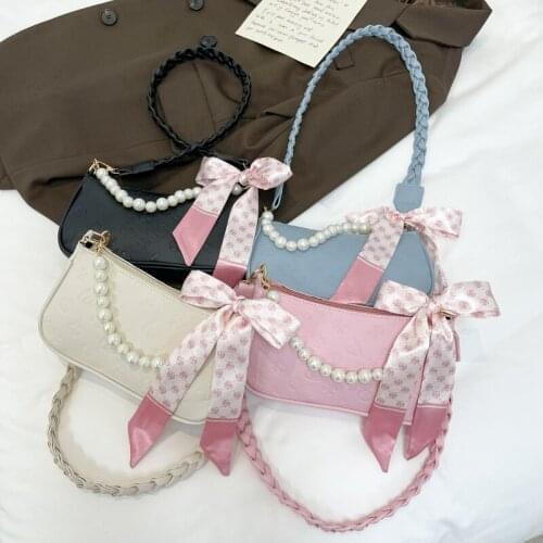 Womens bag summer 2021 new fashion pearl shoulder bag high sense of armpit bag small square bag tote bag purses and handbags