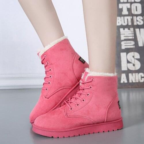 2019 Winter New Fashion Snow Boots Womens Booties Warm Cotton Shoe Tie Students Ankle Round Toe Shoes Sneakesr Zapatos De Mujer