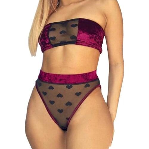Womens Sexy Lingerie Heart Shape Print Lace Lingerie Sexy Hot Erotic Babydoll High Stretch G-string Sexy Underwear Babydoll S-XL