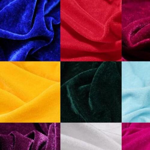 1 Meter Gold Velour Velvet Fabric Spandex Textile for Curtains Dress Wedding Decoation Jersey Cloth Material in Meters Cheapest