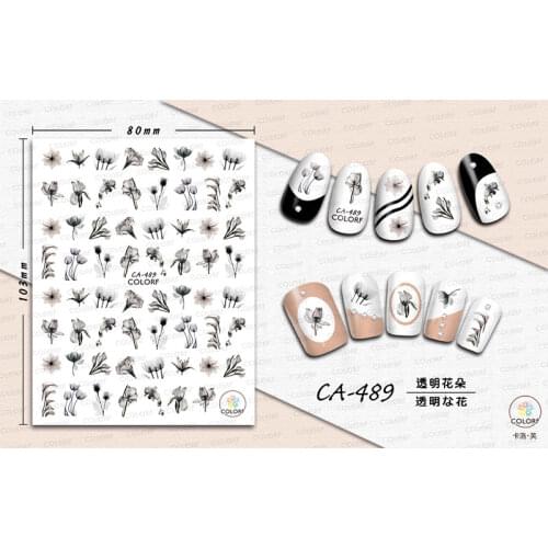 10PCS CA489-520 Floral text pattern nail art sticker