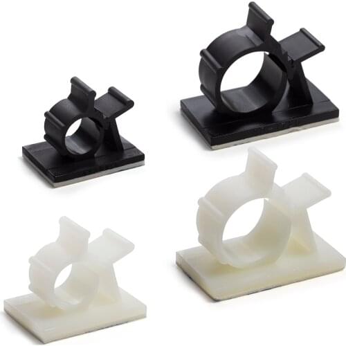 10pcs Lot Adjustable Self-Adhesive Wire Cable Ties Mounts Clamp Clip Organizer Holder, Desk Wire Cable Cord Management