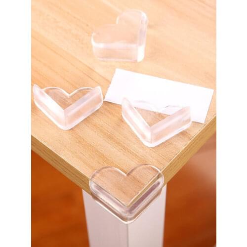 4PCS Love Shape Transparent Baby Safety Table Corner Protector Stickers Anti-Collision Angle Protection Cover Edge Guard Sticker