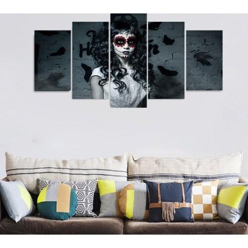 5pcs/set New 3D effect Horror Wall Sticker Removable Wallpaper Festival Poster Halloween Party Decoration Living Room Decor