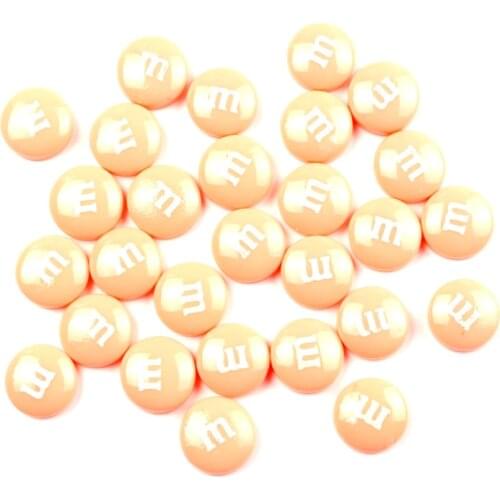 50Pcs 14mm Tomato Color Resin Decoration Crafts Letter M Bead Flatback Cabochon Scrapbook DIY Accessories Buttons