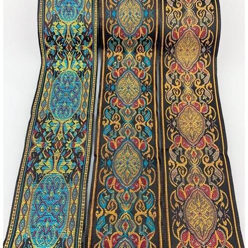 7 Meters 5CM Ethnic Embroidered Lace Trim Jacquard Ribbon For Bag Garment Accessories DIY Craft Sewing Fabric