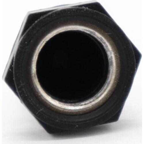 15 Amp Push Button Circuit Breaker 50V DC or 250V AC, Mounts in 3/8 inch (10 mm) Round Hole, Black Button Cap