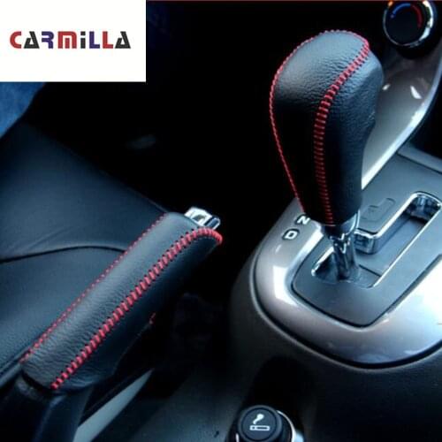 Car-styling for Chevrolet Cruze 2009-2014 Genuine Leather Gear Shift Knob Cover Automatic AT Transmission Car Accessories