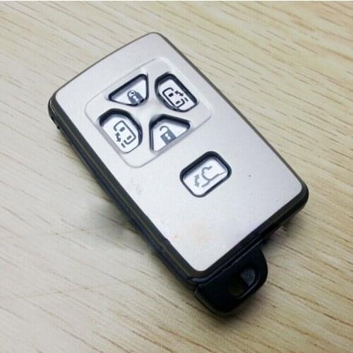 Keyless Entry 5 Buttons Smart Card Remote Key Shell Cover For Toyota Previa Alphard Prius With Smart Key Blade Fob Case