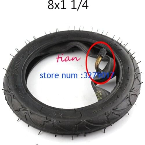 Free shipping 8X1 1/4 Scooter Tire & Inner Tube Set Bent Valve Suits Bike Electric / Gas Scooter Tyre 8 inch tyre