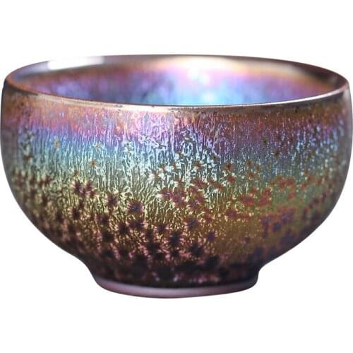 Colorful peacock glaze tea cup Tianmu kiln ceramic tea master cup
