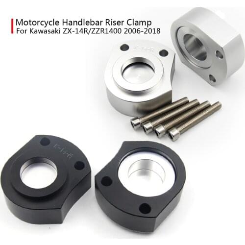 For Kawasaki Ninja ZX14R ABS 06-2018 ZZR 1400 08-11 Motorcycle CNC alumium handle bar risers clamp mount Clamp Extend Adapter