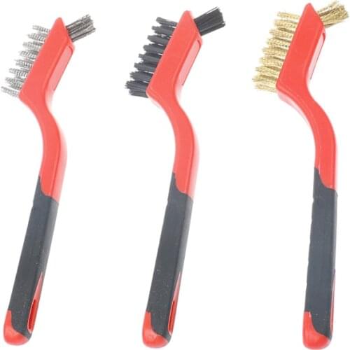 Mini Double-end Steel Plastic Wire Brush Nylon Cleaning Kit Car Cleaning Tool