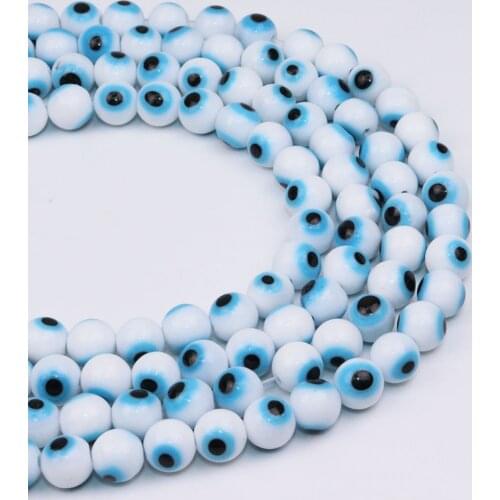 Eruifa 30pcs 6mm Round Colored Glaze Beads Charms Pendant Jewelry DIY Hand Making Earring Necklace Bracelet More Colors