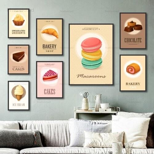 Western Restaurant Afternoon Tea Snack Canvas Painting Nordic Posters and Prints Wall Art Pictures for Kitchen Home Decoration