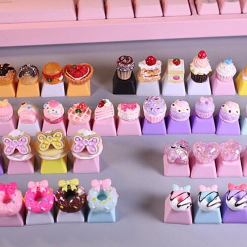 1pc Personalized key Cap Handmade dessert cute girl keycap For For Gaming Mechanical Keyboard MX Keycaps