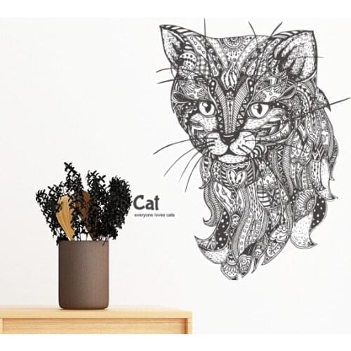 Cat Human Paint Quiet Baby Removable Wall Sticker Art Decals Mural DIY Wallpaper for Room Decal