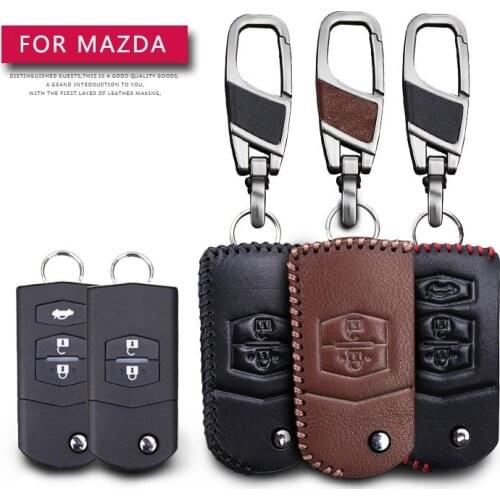 Leather Car Key Case Cover For Mazda 2 3 5 6 CX5 CX-5 M2 M3 M5 M6 Protection Key Shell Skin Bag Only case