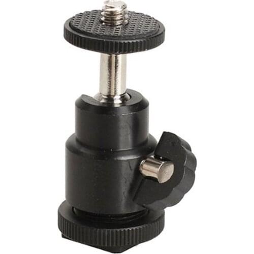 Mini Hot Shoe Holder Ball Head Stand DSLR Camera Tripod (360 Degree rotation) Black