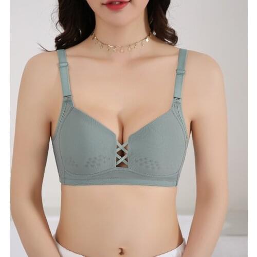 Fashion Floral Print Bra Underwear Seamless Cross Back Women Push Up Bras Top With Chest Padded Plus Size Bras For Women