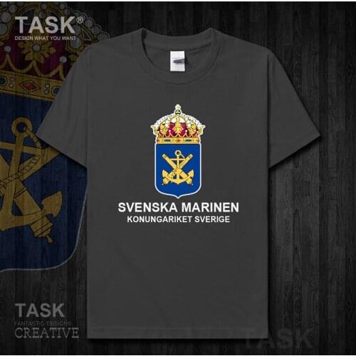 Navy Sweden Sverige Swedish Swede SE SWE country clothes Short sleeve new Tops t shirt mens Military Tactical Army csummer 01