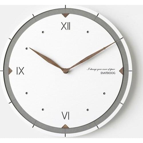 Modern Minimalist Wall Clock Luxury Nordic Silent Quartz Grey Roman Wall Clock Round Simple Relogio Parede Home Decor AA50ZB