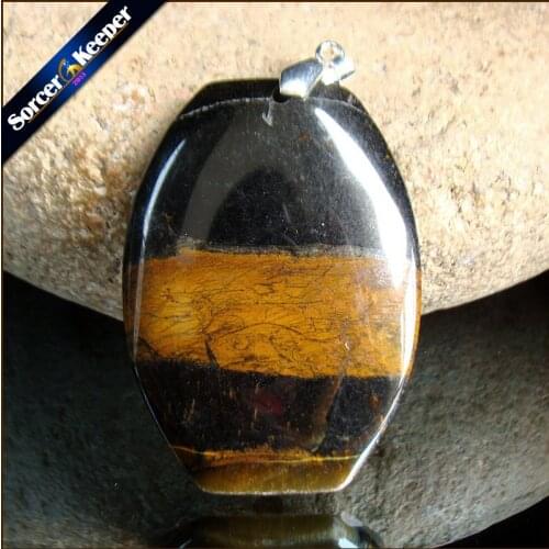 Natural Blue Tiger Eye Stone Pendants Charms Jewelry DIY Necklace Beads for Man / Leather Chain & Flannel Bags as a gift RS168