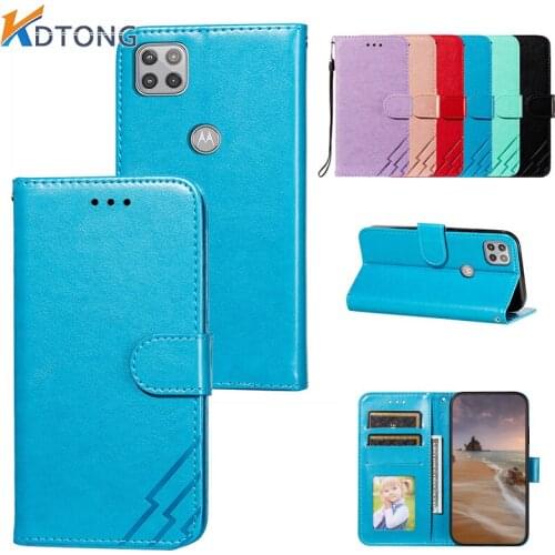 Solid Color Embossed Leather Case For Motorola E E5 E6 E7 Edge S Plus Z4 Play GO Power One Hyper With Card Pocket Phone Cases