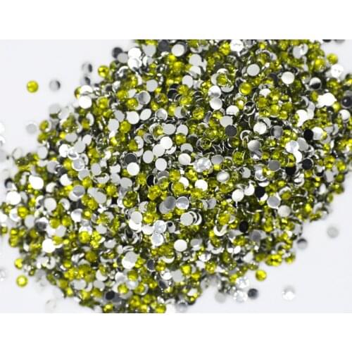 Olivine Color 2~6mm Flatback стразы Resin Non hotfix Rhinestones in Bulk Package Plastic Nail Art Decoration for Garment