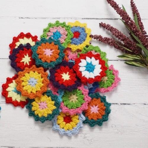 Original 8.5cm Hand Crochet Doilies Pad Handmade Flowers Cup Mat Photo Props Decorative Placemat DIY Clothes Accessory 50pcs/lot