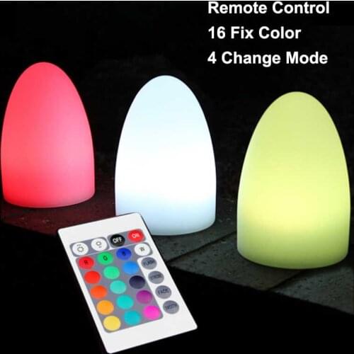 Rechargeable Night Egg lamp Wireless RGB Remote Restaurant Table Lamp Plastic Decoration Smartlife Bed lamp Cordless Colorlight