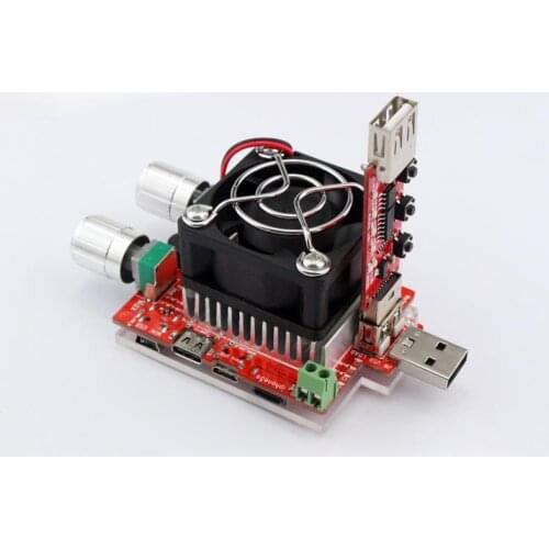 35W constant current double adjustable electronic load + QC2.0/3.0 triggers quick voltage usb tester voltmeter aging discharge