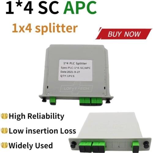 Splitter SC APC PLC 1X4 splitter Fiber Optical Box FTTH PLC Splitter box with 1X4 Planar waveguide type Optical splitter