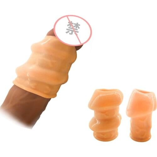 Sex Shop Silicone Penis Erection Erotic Adult Sex Toys For Men Delayed Ejaculation Elastic Sleeve Male Masturbation Sex Products