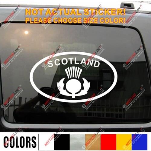 Scotland Oval SCO Scottish Thistle Decal Sticker Car Vinyl pick size color