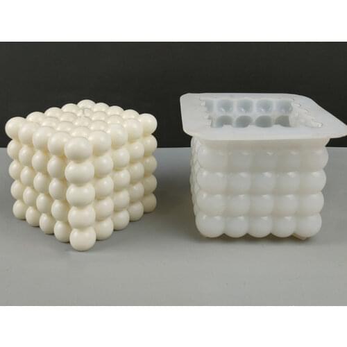 3D Cube Candle Silicone Mold Art Magic Ball Candle Mold Manual DIY Soap Mold 3D Candle Silicone Mold Making Soap Mold clay mold