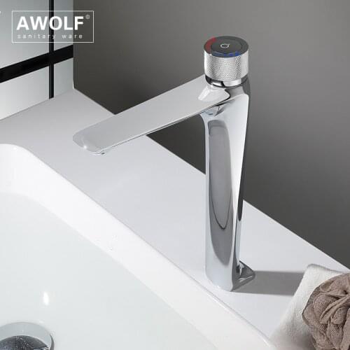 Push Button Bathroom Basin Sink Faucet Chrome Solid Brass High Design Deck Mounted Hot And Cold Matt Black Mixer Tap ML8116