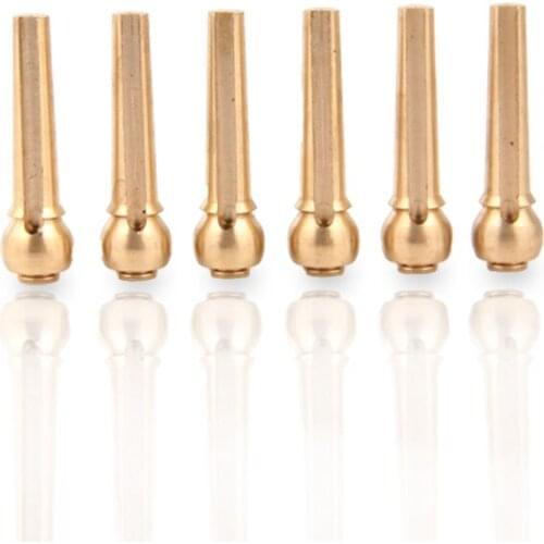 YKS 6pcs Pure Copper Guitar Strings Pegs Folk Acoustic Guitar Bridge Pin guitarra strings Peg string Nail Increase sustain