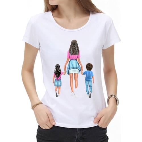 Moms love T shirt Women Mothers Love with twins Print baby T-shirt Harajuku Tshirt Tops tee shirt Femme mama Tshirt